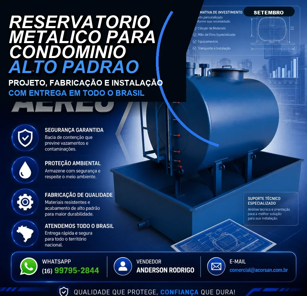 Reservatório metálico para condomínio alto padrão