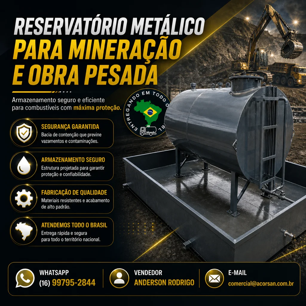 Reservatório Metálico para Mineração e Obra Pesada